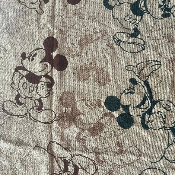 Vintage Disney Parks Mickey Mouse Fringed Woven Tapestry Throw Blanket - Picture 3 of 6